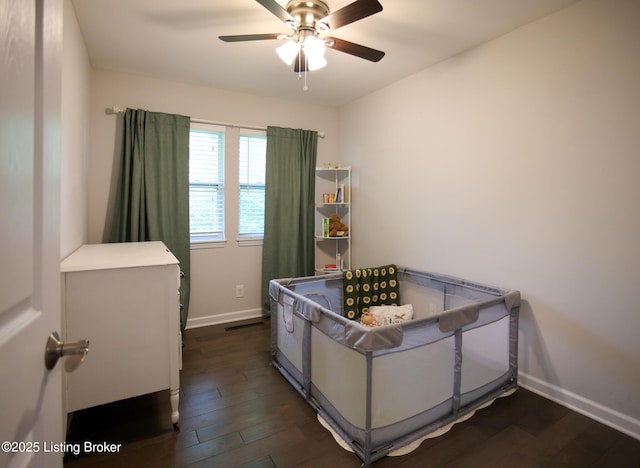 3101 Radiance Rd, Louisville, KY 40220 - bedroom with dark wood finished floors, baseboards, and a ceiling fan