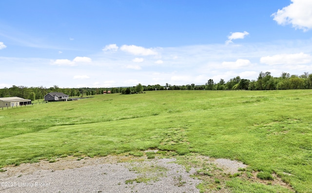 exterior space with a rural view