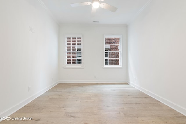 12084 River Beauty Loop Unit 101, Prospect, KY 40059 - empty room featuring crown molding, light wood finished floors, a ceiling fan, and baseboards