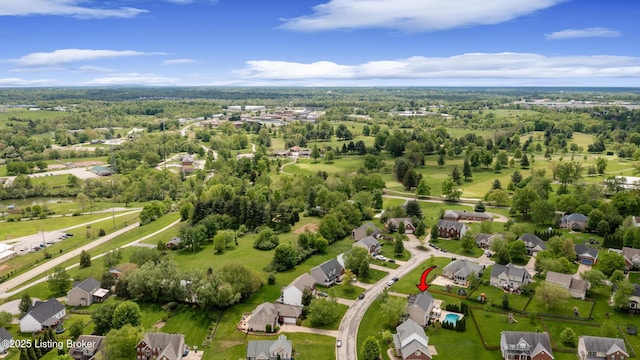 aerial view featuring a residential view