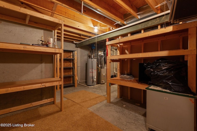 unfinished below grade area with water heater