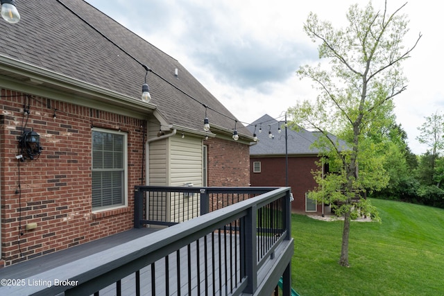 deck with a yard