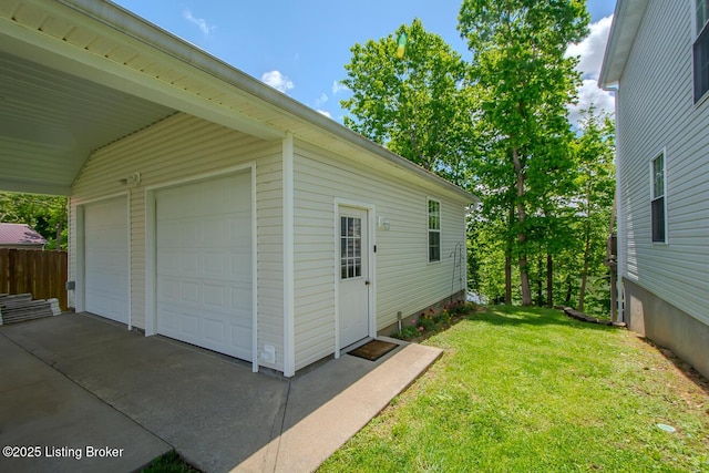 view of garage