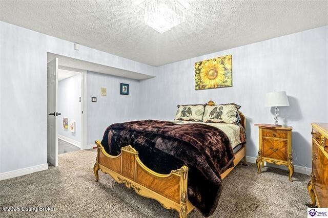 3507 Bridgegate Ct, Louisville, KY 40272 - bedroom with carpet flooring, a textured ceiling, and baseboards