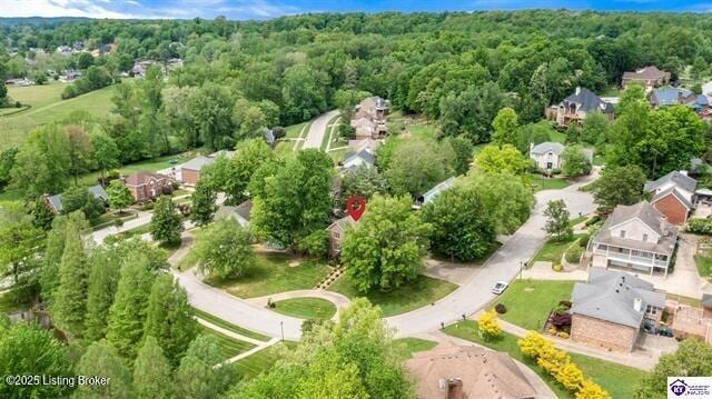 3507 Bridgegate Ct, Louisville, KY 40272 - aerial view of residential area with a heavily wooded area