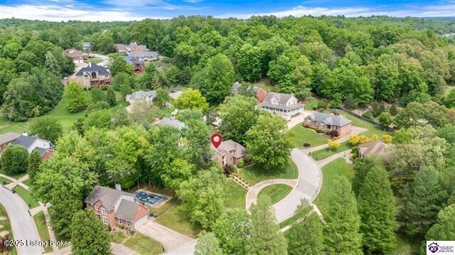 3507 Bridgegate Ct, Louisville, KY 40272 - aerial overview of property's location featuring a forest