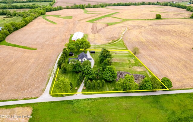1836 Ellis Rd, Eminence, KY 40019 - overview of rural landscape featuring property boundaries highlighted