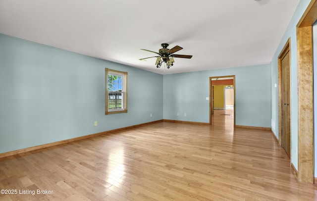1836 Ellis Rd, Eminence, KY 40019 - unfurnished bedroom with light wood-style floors, baseboards, and a ceiling fan