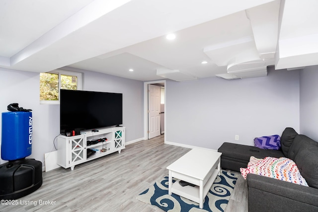 2104 Lauderdale Rd, Louisville, KY 40205 - living area featuring recessed lighting, baseboards, and wood finished floors