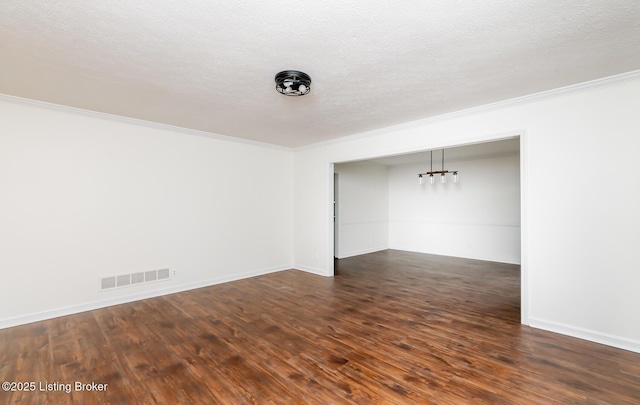 4002 Ciremos Ter, Louisville, KY 40241 - spare room with dark wood-style flooring, ornamental molding, a textured ceiling, and baseboards