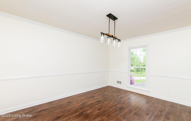 4002 Ciremos Ter, Louisville, KY 40241 - unfurnished dining area featuring dark wood-style floors, crown molding, baseboards, and a textured ceiling