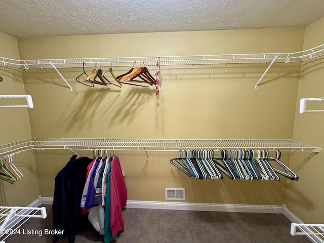 spacious closet featuring visible vents
