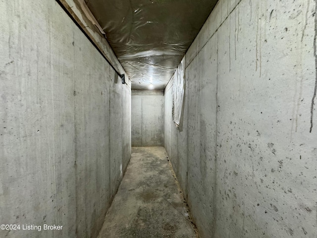 view of unfinished basement