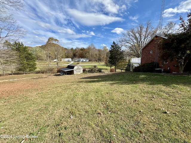 view of yard with an outdoor structure
