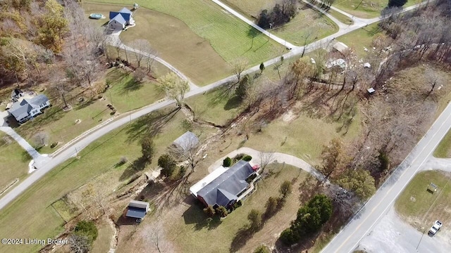 aerial view with a rural view
