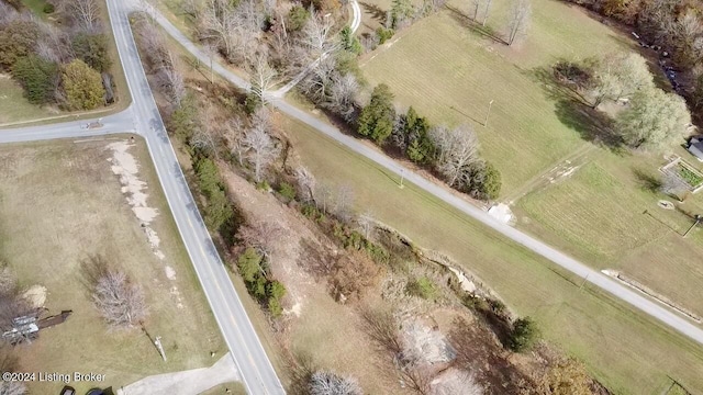 aerial view with a rural view