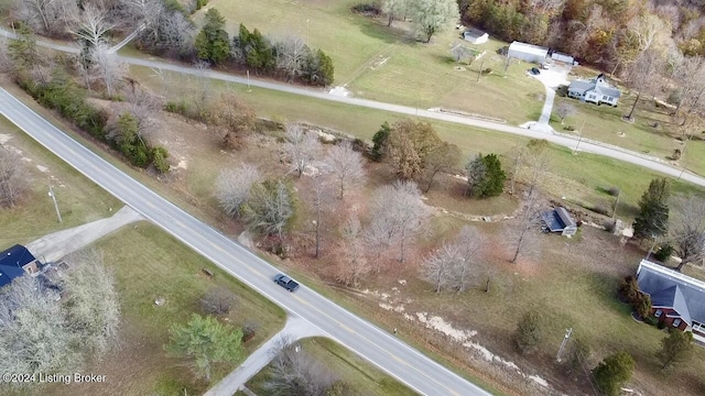 drone / aerial view with a rural view