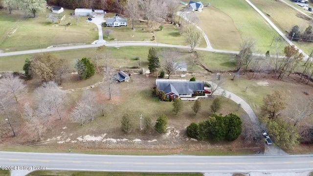 drone / aerial view with a rural view