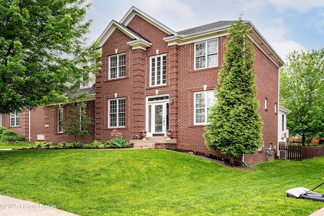 13216 Willow Forest Dr, Louisville, KY 40245 - colonial inspired home featuring brick siding and central AC unit