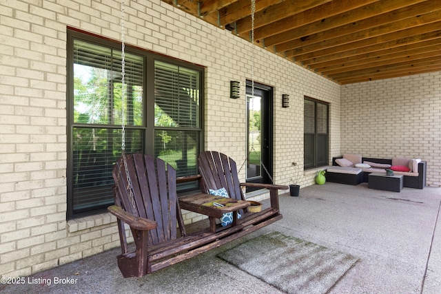 view of patio / terrace featuring an outdoor living space