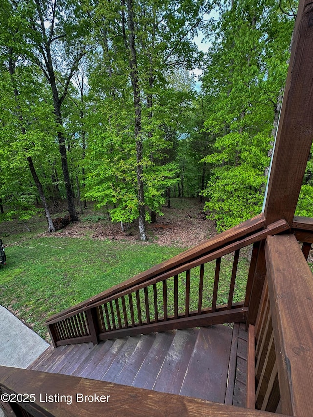 deck with a yard