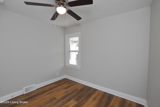 1024 Berry Blvd, Louisville, KY 40215 - unfurnished room featuring baseboards, dark wood-style flooring, and ceiling fan