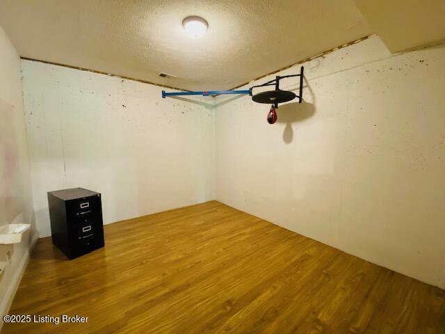 1300 Midway Ln, Springfield, KY 40069 - finished basement with wood finished floors and a textured ceiling