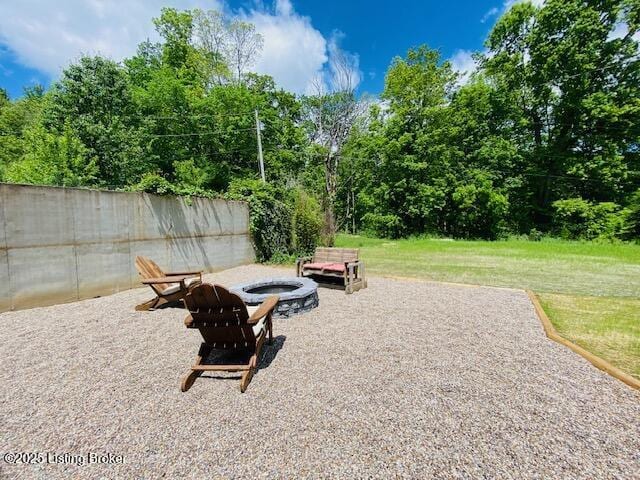 1300 Midway Ln, Springfield, KY 40069 - view of patio featuring a fire pit