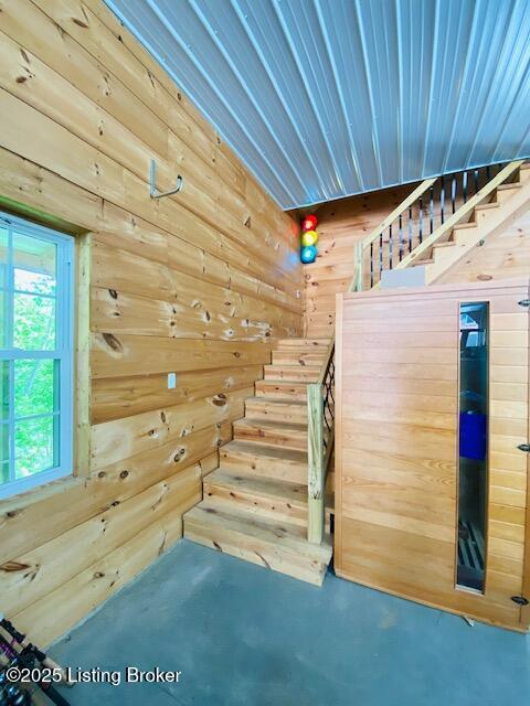 1300 Midway Ln, Springfield, KY 40069 - stairway with wood walls