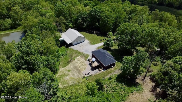 1300 Midway Ln, Springfield, KY 40069 - aerial view of property and surrounding area featuring a heavily wooded area and a nearby body of water