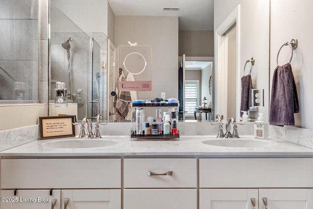 2421 Irish Bend Ct, Fisherville, KY 40023 - full bathroom with visible vents, a stall shower, and a sink