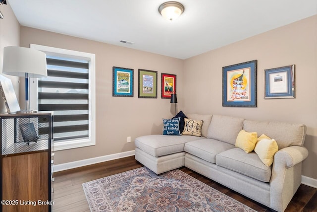 2421 Irish Bend Ct, Fisherville, KY 40023 - living room featuring baseboards, visible vents, and wood finished floors