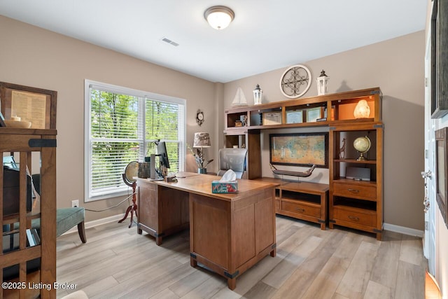 2421 Irish Bend Ct, Fisherville, KY 40023 - office space with light wood-type flooring, baseboards, and visible vents