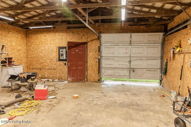 garage with electric panel