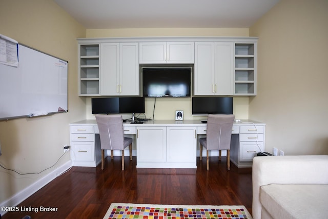 803 Urton Woods Way, Louisville, KY 40243 - office space featuring built in study area, dark wood-style floors, and baseboards