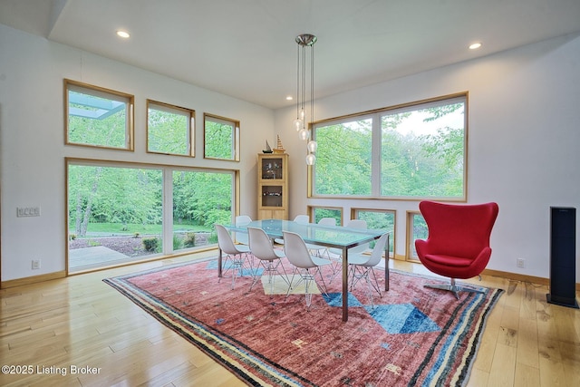 1301 S Buckeye Ln, Goshen, KY 40026 - dining room with recessed lighting, hardwood / wood-style flooring, and baseboards