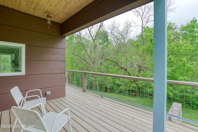 1301 S Buckeye Ln, Goshen, KY 40026 - wooden terrace featuring a forest view