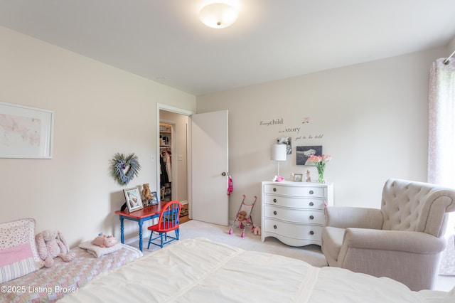 bedroom with carpet