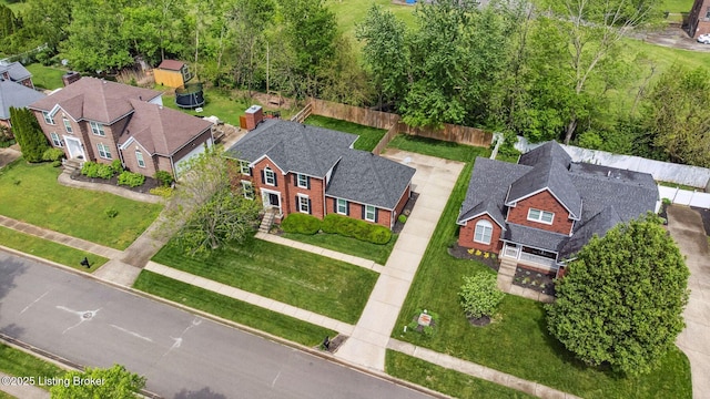 aerial view of residential area