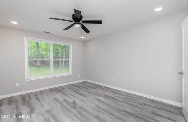 4612 Clayton Ter, Louisville, KY 40214 - spare room featuring ceiling fan, baseboards, wood finished floors, and recessed lighting