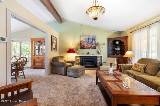 12715 Westport Rd, Louisville, KY 40245 - carpeted living room with a fireplace with flush hearth