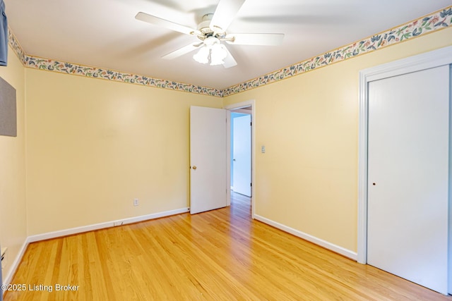 4305 Darbrook Rd, Louisville, KY 40207 - unfurnished bedroom featuring light wood-type flooring, a closet, and ceiling fan