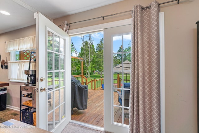 entryway featuring plenty of natural light and wood finished floors
