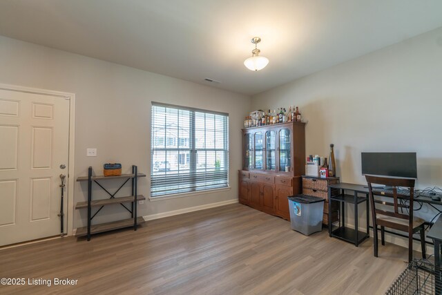 11905 Parkside Vista Ln, Louisville, KY 40229 - office area featuring light wood-style flooring and baseboards