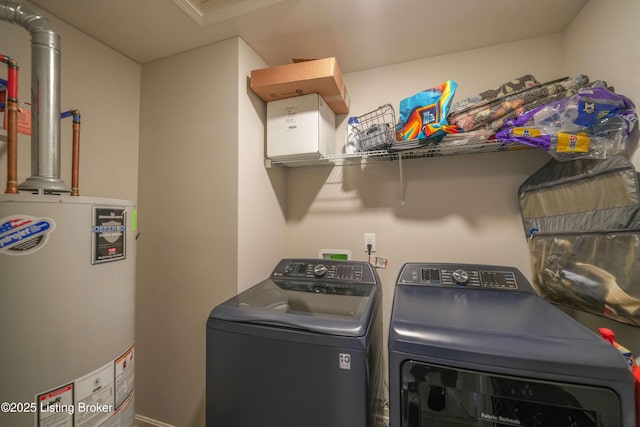 11905 Parkside Vista Ln, Louisville, KY 40229 - clothes washing area featuring water heater and washer and clothes dryer