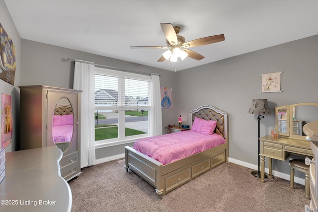 361 Williamsburg Dr, Mt Washington, KY 40047 - bedroom featuring carpet, baseboards, and ceiling fan