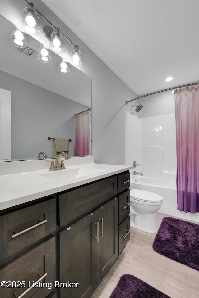 361 Williamsburg Dr, Mt Washington, KY 40047 - full bathroom with vanity, shower / bath combination with curtain, and toilet