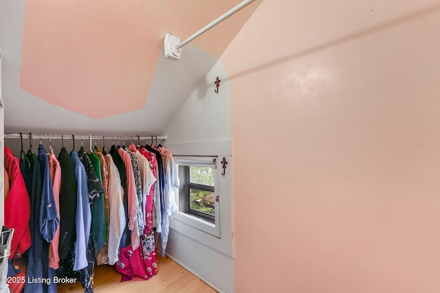 1830 Edgeland Ave, Louisville, KY 40204 - walk in closet with vaulted ceiling and wood finished floors