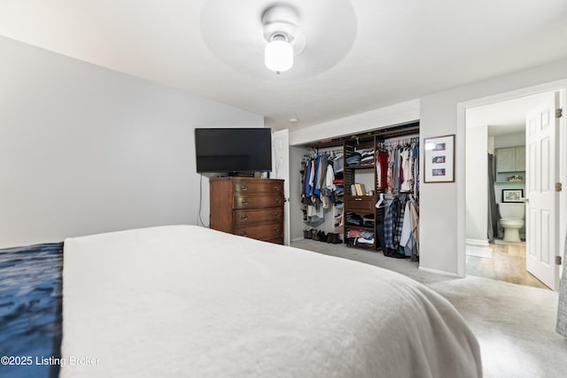 11310 Corston Ct, Louisville, KY 40241 - carpeted bedroom with a closet, ceiling fan, and baseboards