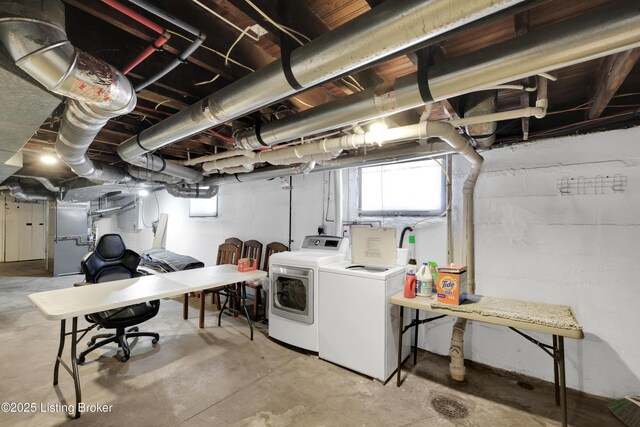 2410 Sherry Rd, Louisville, KY 40217 - basement featuring separate washer and dryer